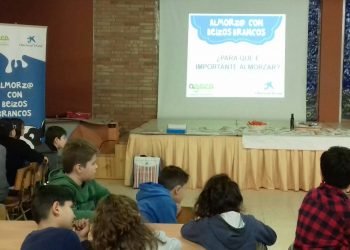 Estudantes de Castrelo aprenderon a almorzar san con AGACA e Obra Social “la Caixa”