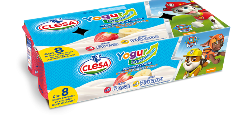 Clesa lanza os seus novos iogures Crecimiento co sabor ¡Guau!  da Patrulla Canina