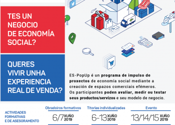 Hasta el 31 de mayo, abierto el plazo de inscripción para proyectos de  economia social en el  espacio comercial ES- POP UP Ourense