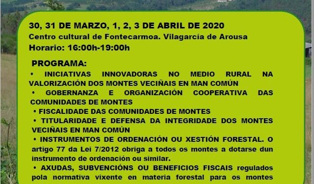 APRAZADO – Abre a matrícula para o Obradoiro sobre Comunidades de Montes Veciñais en Vilagarcía de Arousa