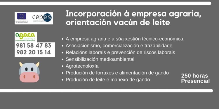 Comezará en marzo un curso de Incorporación á Empresa Agraria en O Rodo