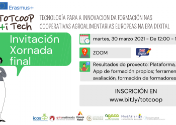 Invitámoste á Xorrnada Final de ToTCOOP+iTECH, o 30 de marzo, online