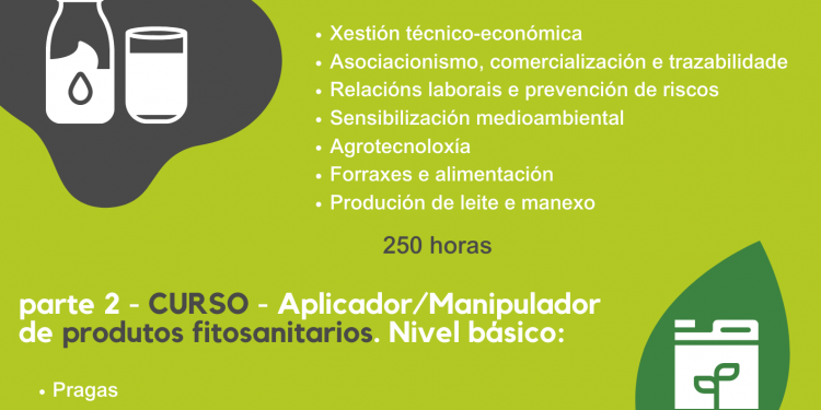 3ª EDICIÓN. Abierta convocatoria para el Curso de Incorporación a la explotación agraria (vacuno de leche) y Aplicador/Manipulador de Productos Fitosanitarios