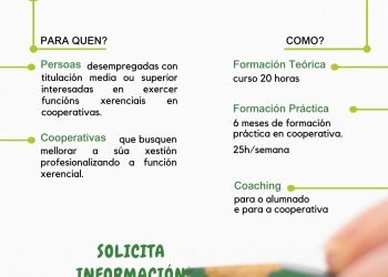 — AMPLIADA INSCRICIÓN ata 30 de xullo: Programa de Apoio á función xerencial en cooperativas agroalimentarias