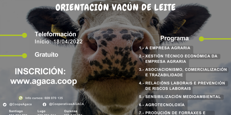 Abre a matrícula ao curso de incorporación á empresa de vacún de leite