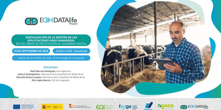 AGACA acoge la Jornada “Digitalización de la gestión de las explotaciones agro-ganaderas. De los libros de explotación al cuaderno digital” el 10 de septiembre